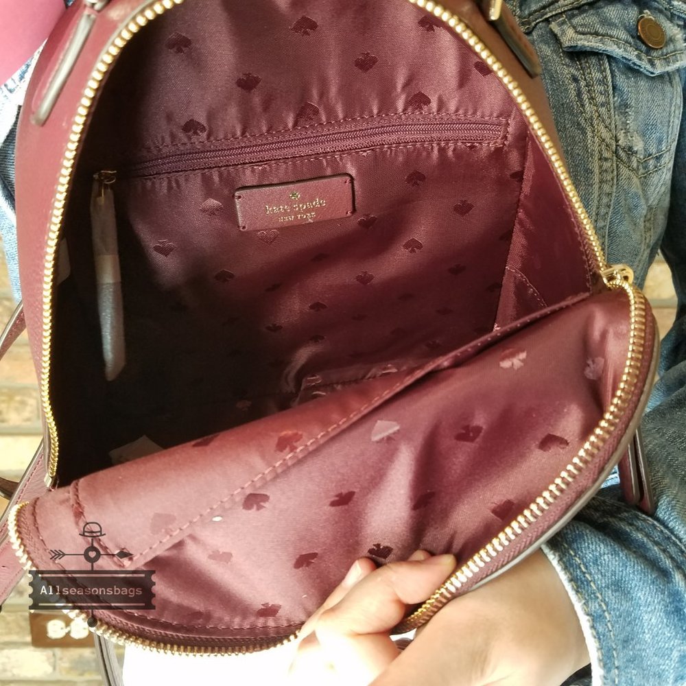 Kate Spade MEDIUM Jackson Backpack CHERRYWOOD New - Picture 14 of 14